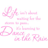 Life Isn't About Waiting for the Storm To Pass Wall Decal VWAQ