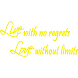Live with No Regrets, Love Without Limits Wall Decal VWAQ