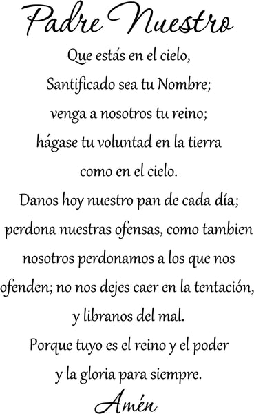 The Lord's Prayer in Spanish Wall Decal - V2