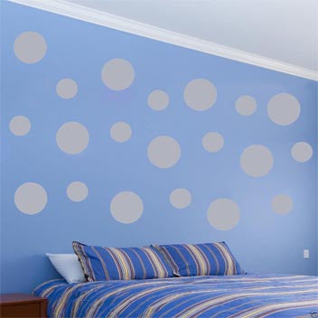 VWAQ Pack of (20) Assorted Sized Peel and Stick Silver Polka Dots Wall Decals - VWAQ Vinyl Wall Art Quotes and Prints
