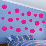 VWAQ Pack of (20) Assorted Sized Peel and Stick Hot Pink Polka Dots Wall Decals - VWAQ Vinyl Wall Art Quotes and Prints