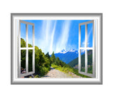 VWAQ Mountain Window Sticker Outdoors Wall Decals Peel and Stick Mural - VWAQ Vinyl Wall Art Quotes and Prints no background