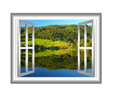 VWAQ Lake Wall Decal 3D Nature Wall Stickers Window Peel And Stick Home Decor - NW27 no background