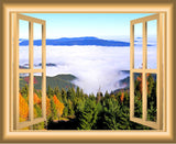 VWAQ Scenic Peel and Stick Forest View Window Vinyl Wall Decal - NW41 no background