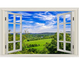 VWAQ Vinyl Nature Window Wall Decal - Grassy Field Scenic Mural Wall Decor NWT1 no background