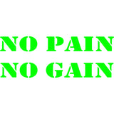 No Pain No Gain Vinyl Wall Decal VWAQ