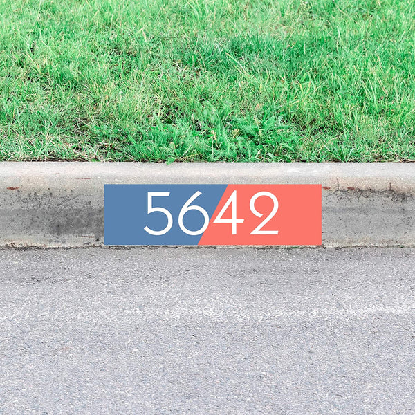 Custom Curb Sign House Number Decal Personalized Curb Home Address Sticker VWAQ - PCCD4