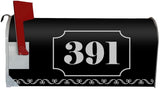 black mailbox cover silver letters