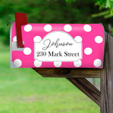 Personalized Polka Dot Mailbox Cover Magnetic - Custom Address Mailbox Wrap VWAQ - PMBM9