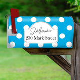 Personalized Polka Dot Mailbox Cover Magnetic - Custom Address Mailbox Wrap VWAQ - PMBM9