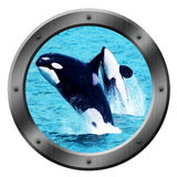VWAQ Orca Whales Sea Porthole Peel and Stick Vinyl Wall Decal - PO13 - VWAQ Vinyl Wall Art Quotes and Prints