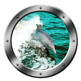 VWAQ Dolphin Porthole Wall Decal Ocean Wall Sticker Animal Nature View Family Wall Decal - PO3 - VWAQ Vinyl Wall Art Quotes and Prints