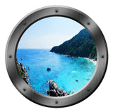 VWAQ Ocean Porthole Wall Decal Nature Sea View Window Sticker Peel and Stick Mural - VWAQ Vinyl Wall Art Quotes and Prints no background