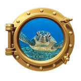 VWAQ Underwater Sea Turtle Peel and Stick Porthole Window Vinyl Wall Decal - PO97 - VWAQ Vinyl Wall Art Quotes and Prints