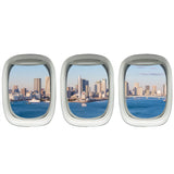 VWAQ Pack of 3 Airplane Window Tokyo Scene Vinyl Wall Decals - PPW20 - VWAQ Vinyl Wall Art Quotes and Prints