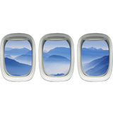 VWAQ Pack of 3 Airplane Window Mountain View Peel and Stick Vinyl Wall Decals - PPW4 - VWAQ Vinyl Wall Art Quotes and Prints