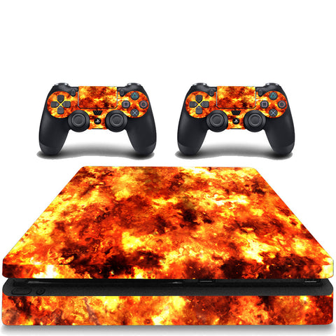 VWAQ PS4 Slim Flame Decal Sticker Playstation 4 Slim Console Fire Skin Cover - PSGC3 - VWAQ Vinyl Wall Art Quotes and Prints