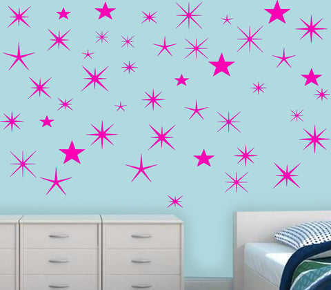 VWAQ Wall Sticker Art Clings - Assorted Stars Vinyl Decal, Peel And Stick - VWAQ Vinyl Wall Art Quotes and Prints