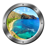 VWAQ Ocean Cliff View Silver Window Porthole Peel and Stick Vinyl Wall Decal - SP18 - VWAQ Vinyl Wall Art Quotes and Prints
