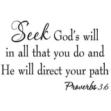 Seek God's Will in All That You Do Wall Decal no background