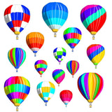 VWAQ Hot Air Balloons Vinyl Wall Decals for Kids Rooms Nursery Stickers Decor 15Pcs - TTC4-P - VWAQ Vinyl Wall Art Quotes and Prints