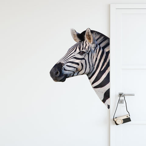 VWAQ Zebra Head Peel and Stick Wall art Decal - G503