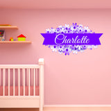 VWAQ Custom Flower Name Wall Decal - Customized Name Decals for Girls Rooms, Personalized Vinyl Wall Art Kids Decor - NS2 - VWAQ Vinyl Wall Art Quotes and Prints