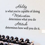 Ability is What Youre Capable of Doing Inspirational Wall Quotes - VWAQ Vinyl Wall Art Quotes and Prints