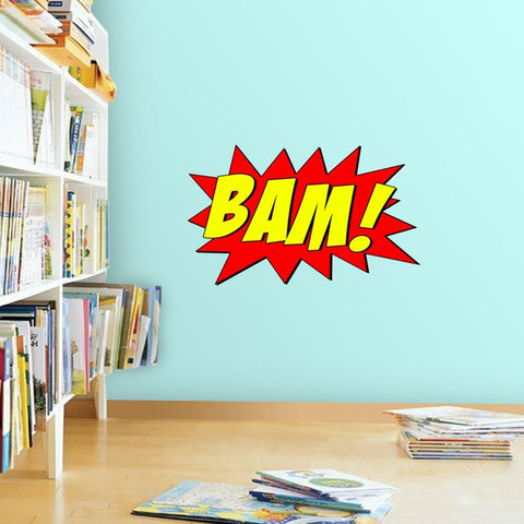 VWAQ Bam Sound Effect Comic Book Peel and Stick Vinyl Wall Decal - VWAQ Vinyl Wall Art Quotes and Prints