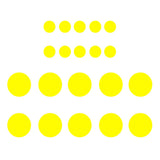 VWAQ Pack of (20) Assorted Sized Peel and Stick Yellow Polka Dots Wall Decals - VWAQ Vinyl Wall Art Quotes and Prints