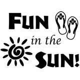VWAQ Fun in The Sun Sticker - Fun Wall Decals Quotes - Sun Vinyl Wall Art - VWAQ Vinyl Wall Art Quotes and Prints