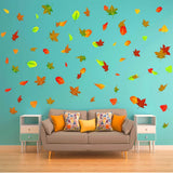 Fall Leaves Wall Stickers - Leaf Decals Living Room Decorations 76 PCS VWAQ - HOL24