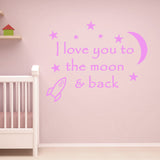 VWAQ I Love You To The Moon and Back Wall Decal - VWAQ Vinyl Wall Art Quotes and Prints