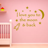 VWAQ I Love You To The Moon and Back Wall Decal - VWAQ Vinyl Wall Art Quotes and Prints