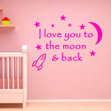 VWAQ I Love You To The Moon and Back Wall Decal - VWAQ Vinyl Wall Art Quotes and Prints