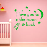 VWAQ I Love You To The Moon and Back Wall Decal - VWAQ Vinyl Wall Art Quotes and Prints