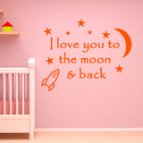 VWAQ I Love You To The Moon and Back Wall Decal - VWAQ Vinyl Wall Art Quotes and Prints