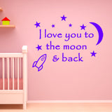VWAQ I Love You To The Moon and Back Wall Decal - VWAQ Vinyl Wall Art Quotes and Prints