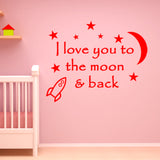 VWAQ I Love You To The Moon and Back Wall Decal - VWAQ Vinyl Wall Art Quotes and Prints