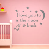 VWAQ I Love You To The Moon and Back Wall Decal - VWAQ Vinyl Wall Art Quotes and Prints