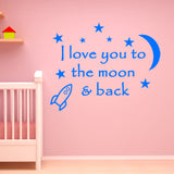 VWAQ I Love You To The Moon and Back Wall Decal - VWAQ Vinyl Wall Art Quotes and Prints