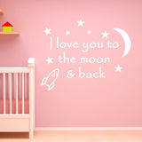 VWAQ I Love You To The Moon and Back Wall Decal - VWAQ Vinyl Wall Art Quotes and Prints