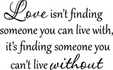 VWAQ Love Isn't Finding Someone You Can Live With Vinyl Wall Decal - VWAQ Vinyl Wall Art Quotes and Prints