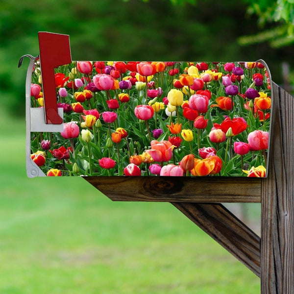 Spring Tulip Print Fully Magnetic Mailbox Cover VWAQ - MBM23