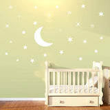 Moon and Stars Nursery Wall Decal Vinyl Stickers VWAQ