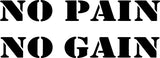 VWAQ No Pain No Gain Vinyl Wall Decal - VWAQ Vinyl Wall Art Quotes and Prints