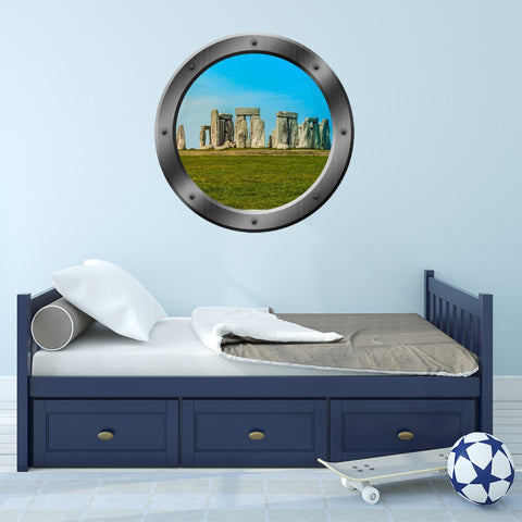 VWAQ Stonehenge Porthole Window View Peel and Stick Vinyl Wall Decal - P200 - VWAQ Vinyl Wall Art Quotes and Prints