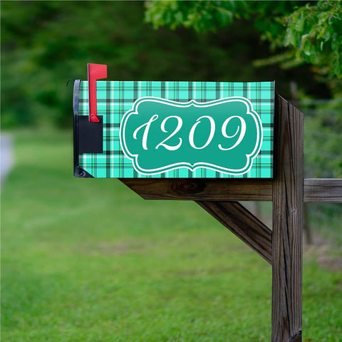 Custom Mailbox Magnetic Mailbox Cover Plaid Design - PMBM18