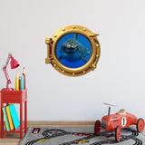 VWAQ Shark Porthole Peel and Stick Vinyl Wall Decal - PO98 - VWAQ Vinyl Wall Art Quotes and Prints