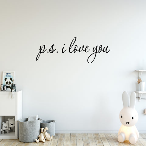 VWAQ PS I Love You Cute Vinyl Wall art Decal - VWAQ Vinyl Wall Art Quotes and Prints